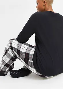 Pyjamas med flanellbukse og gavepose, bonprix