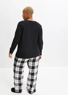 Pyjamas med flanellbukse og gavepose, bonprix