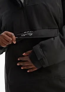 Ski-funksjonsjakke i pull on-modell med fleecefôr, vanntett, Oversized, bonprix