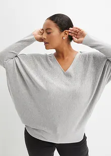 Finstrikket genser med strass, bonprix