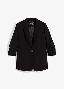 Blazer med vid passform og 7/8-lange ermer med rynking, bonprix