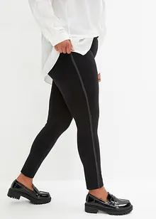 Punto-leggings med innfelling i imitert skinn, bonprix