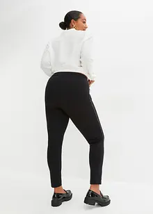 Punto-leggings med innfelling i imitert skinn, bonprix