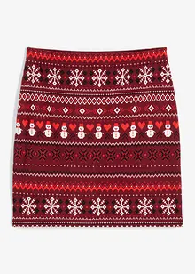 Miniskjørt i bomull- og elastanmiks med koftemønster, bonprix