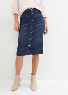 Jeansskjørt med dekorknapper, bonprix