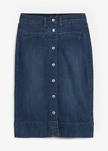 Jeansskjørt med dekorknapper, bonprix