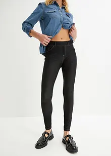 Leggings i jeansoptikk med glidelås, bonprix