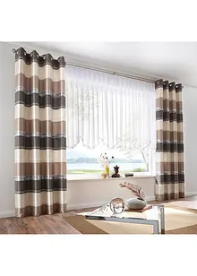 Gardin med buer, satengbånd og resirkulert polyester, bonprix