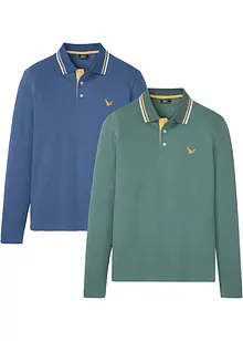 Poloskjorte i økologisk bomull (2-pack), bonprix