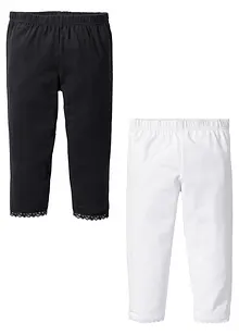 Caprileggings med blondekant  (2-pack), til jente, bonprix