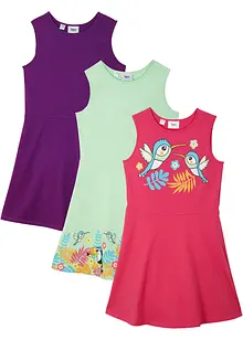 Jerseykjole i økologisk bomull (3-pack), bonprix