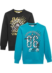 Sweatshirt i ren økologisk bomull (2-pack), bonprix
