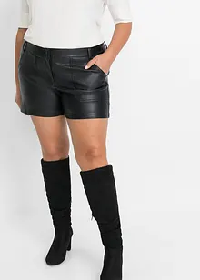 Kort shorts i imitert skinn, bonprix