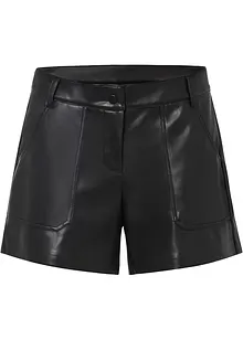 Kort shorts i imitert skinn, bonprix