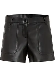 Kort shorts i imitert skinn, bonprix