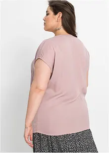 Kortermet satengbluse i ledig modell med lave skuldersømmer, bonprix