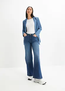 Wide Leg-jeans High Waist, økologisk bomull, bonprix