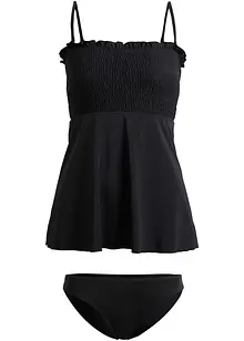 Bandeau tankini med vaflet topp (2-delt sett), bonprix