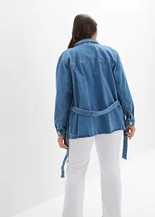 Cargo-jeansjakke med belte fremhever figuren og gir en individuell look, bonprix