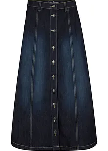 Jeansskjørt i komfortstretch, midi lengde, bonprix
