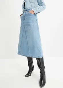 Denimskjørt med stretch, High Waist, bonprix