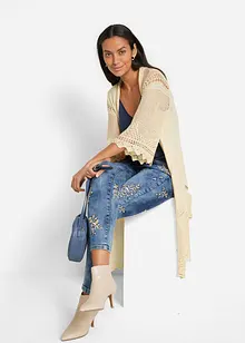 Slim Fit-jeans med blomsterbroderi, bonprix