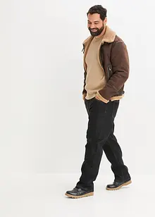 Jakke i imitert skinn med pilefôr, bonprix