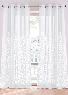 Gardin med etset bladmønster (1-pack), bonprix