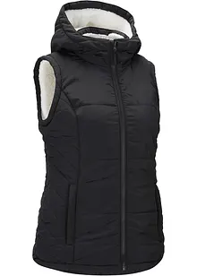 Vattert vest med teddyfôr, bonprix