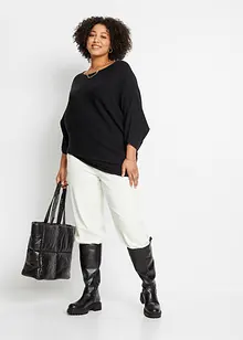 Oversized, ribbestrikket genser i viskosemiks, bonprix