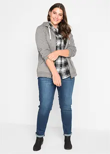 Rutete bluse i 100% bomull, bonprix