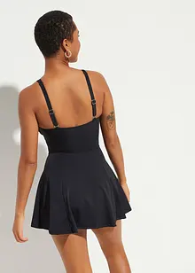 Shape-badekjole med transparent mesh, middels formende, bonprix