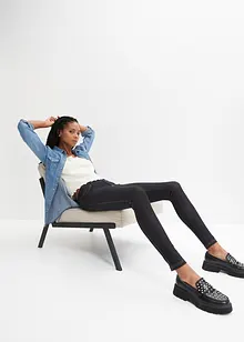 Leggings i denim look av bomullsmiks, bonprix