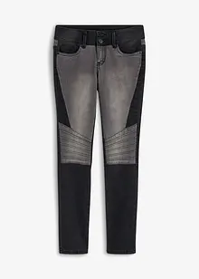 Skinny jeans i bikerstil, tofarget, bonprix