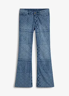 Jeans med sleng og mønstermiks, bonprix