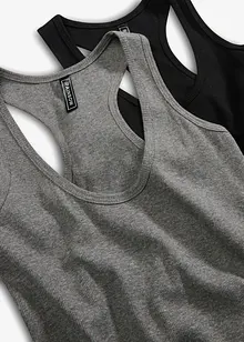 Singlet i ribbemateriale (2-pack), bonprix