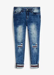 Skinny jeans med flaggdetaljer, bonprix