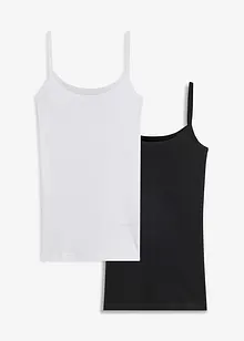 Stroppetopp i 100% bomull (2-pack), bonprix