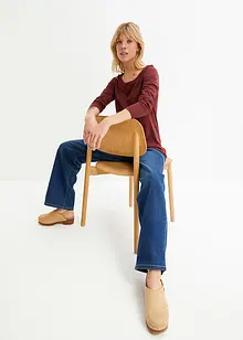 Langermet topp i 100% bomull, bonprix