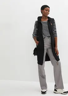Lang sweat-vest med hette, bonprix