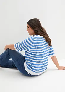 Strikket topp med korte ermer, bonprix