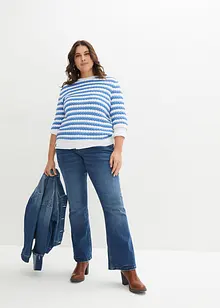 Strikket topp med korte ermer, bonprix