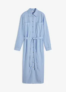 Skjortekjole med stripemønster og knytebelte, bonprix