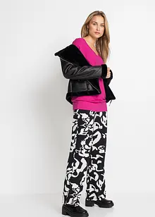 Oversized topp i lett viskose, bonprix