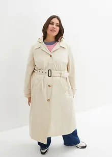 Mellomlang kåpe i trench-look med avtakbar hette, bonprix