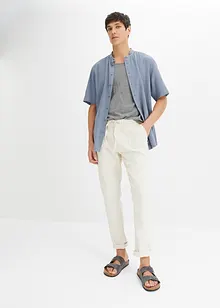 Loose Fit slip on-bukse med lin, Tapered, bpc bonprix collection