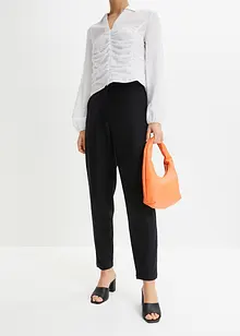 High Waist-bukse i lin-viskosemiks med kortere benlengde, bonprix