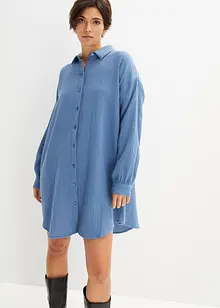 Lang, oversized bluse i musselin, bonprix