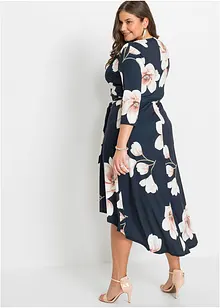 Jerseykjole med lengre bak- enn forstykke og knytebånd, bonprix