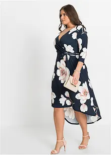 Jerseykjole med lengre bak- enn forstykke og knytebånd, bonprix